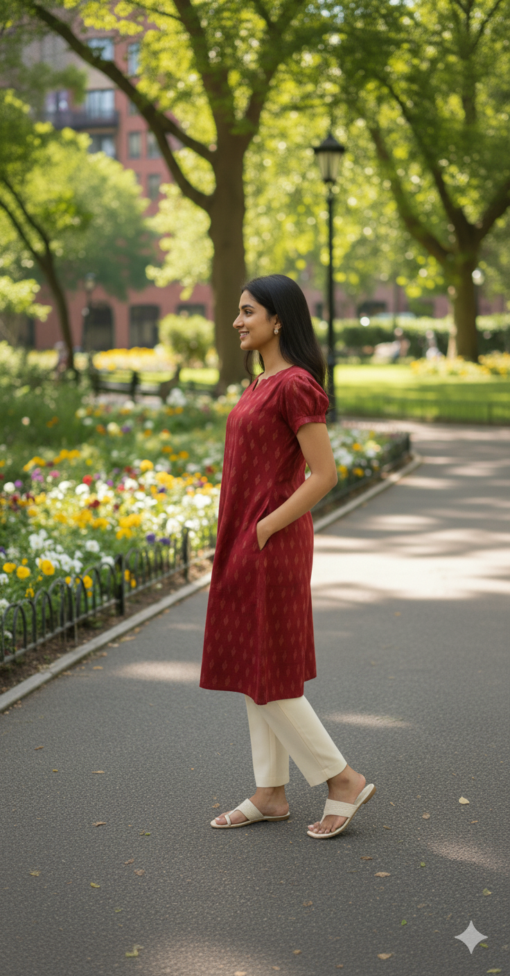 Ikkat Top & Bottom Set