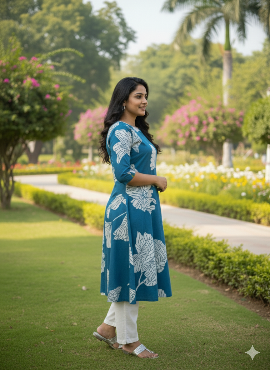 A Line Round Kurti Set