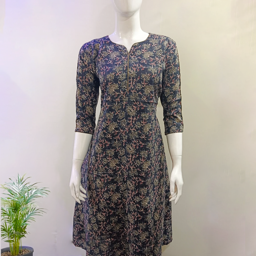 Floral Design Frock Kurti