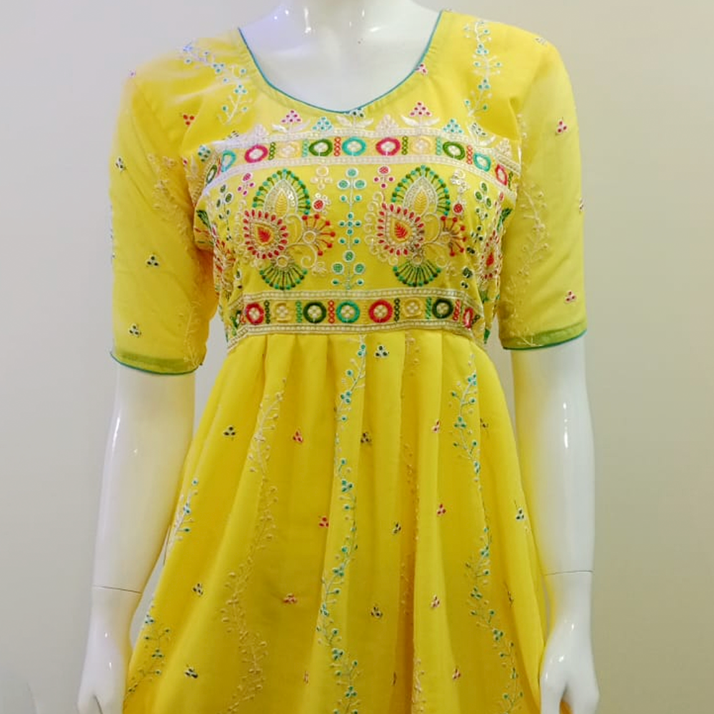 Trendy Embroidery Frock