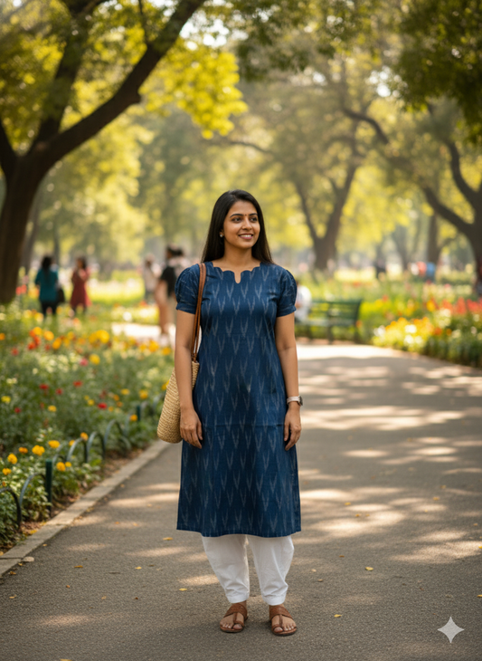 Ikkat Top & Bottom Set