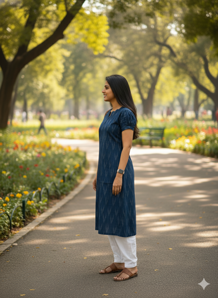 Ikkat Top & Bottom Set