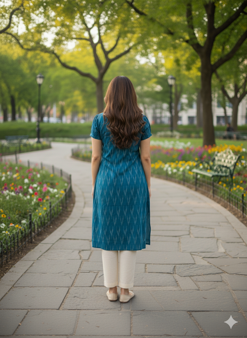 Ikkat Top & Bottom Set