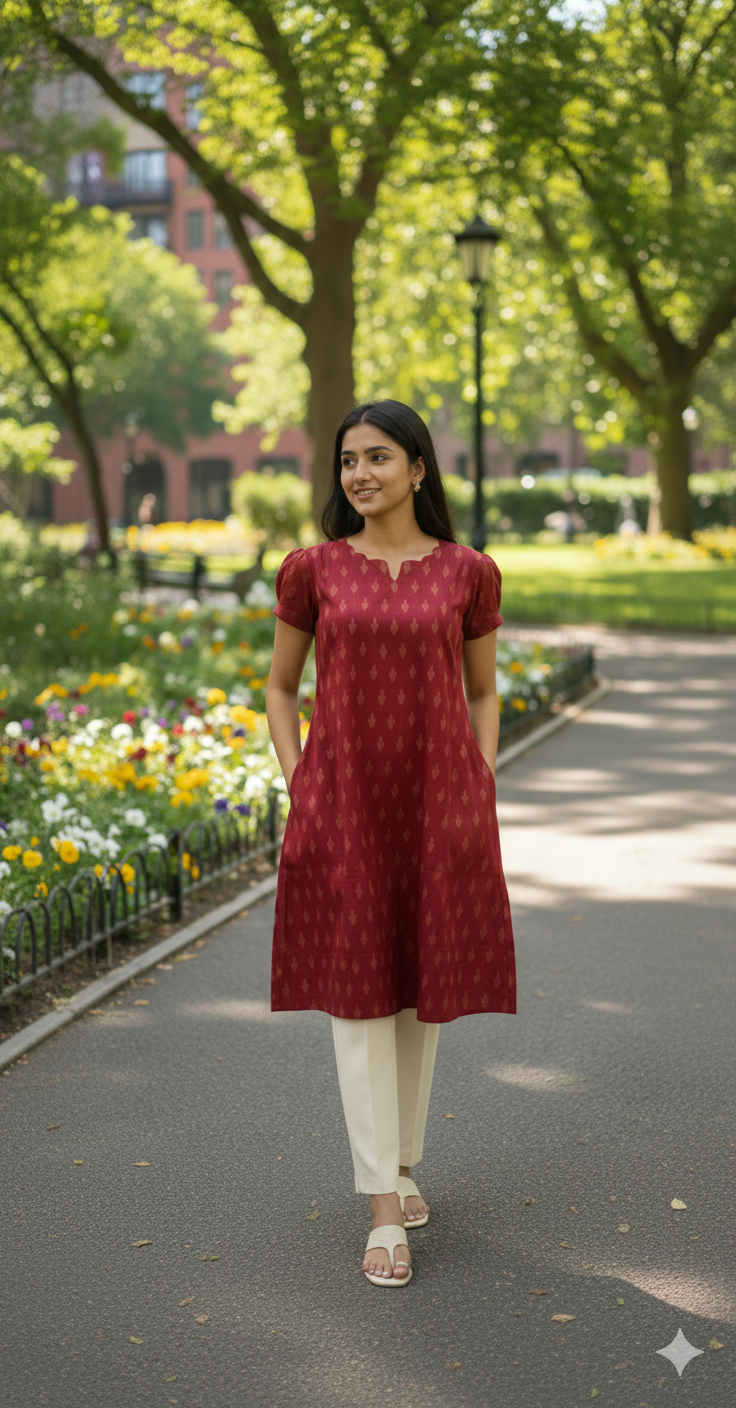 Ikkat Top & Bottom Set