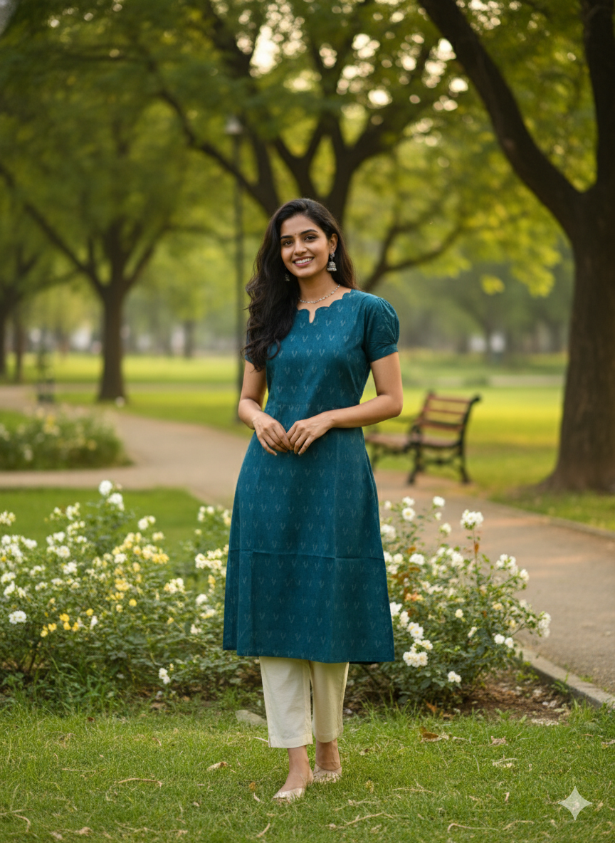 Ikkat Top & Bottom Set