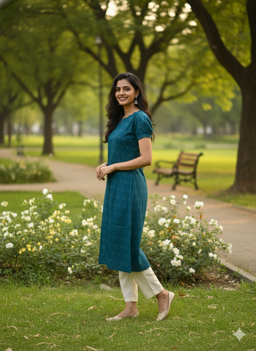 Ikkat Top & Bottom Set