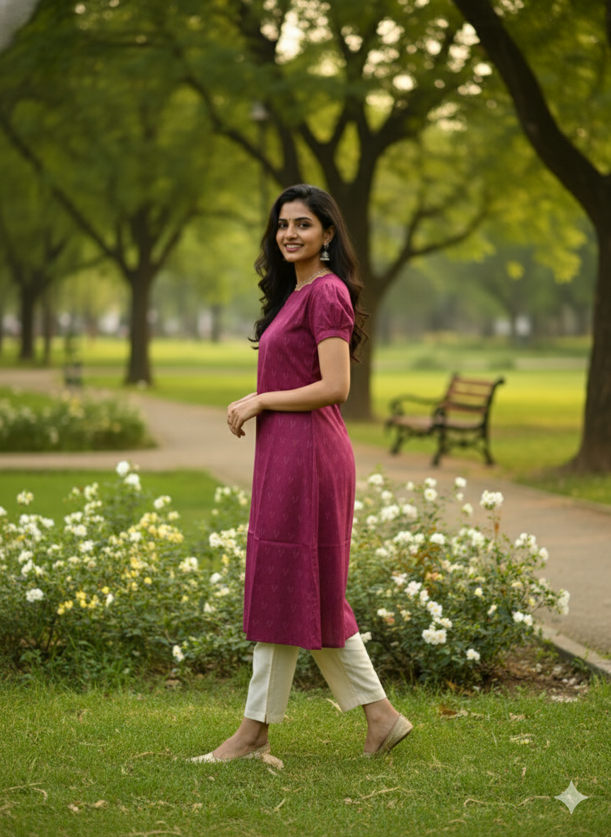 Ikkat Top & Bottom Set