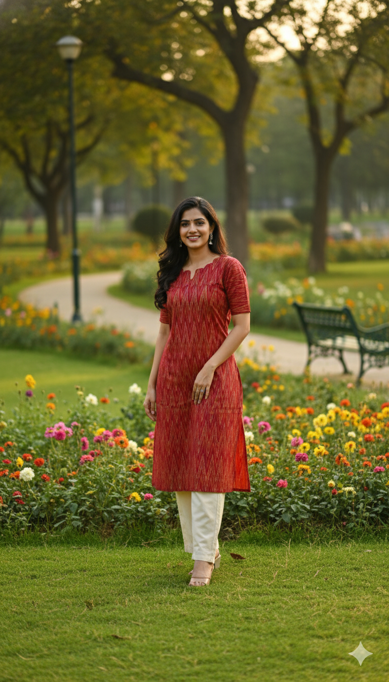 Ikkat Top & Bottom set