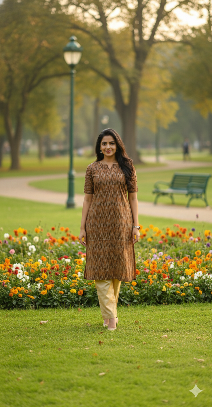 Ikkat Top & Bottom set