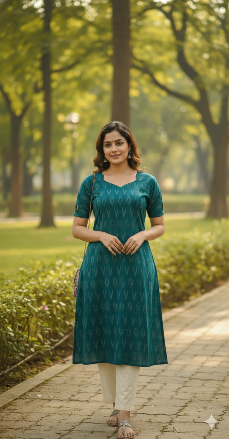 Ikkat Top & Bottom Set