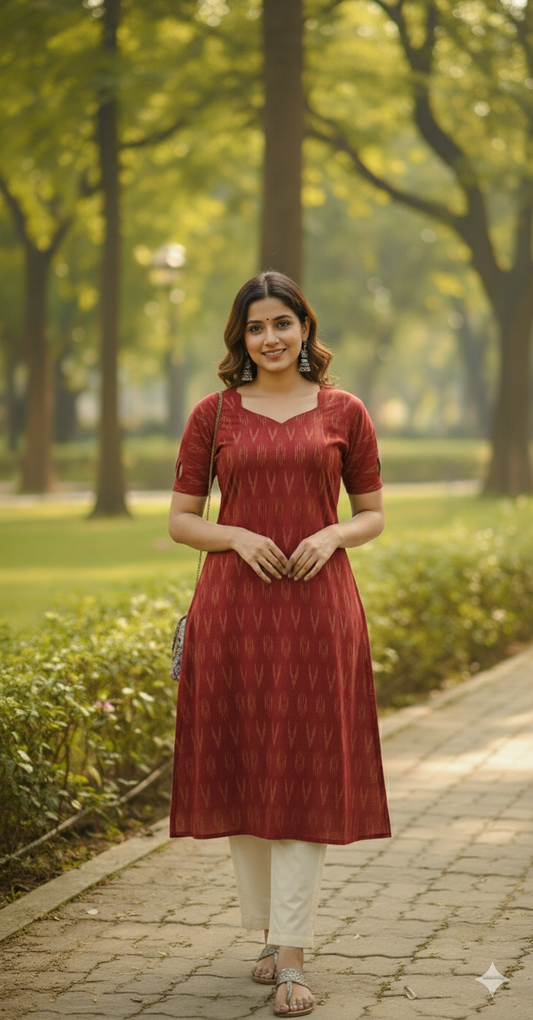 Ikkat Top & Bottom Set