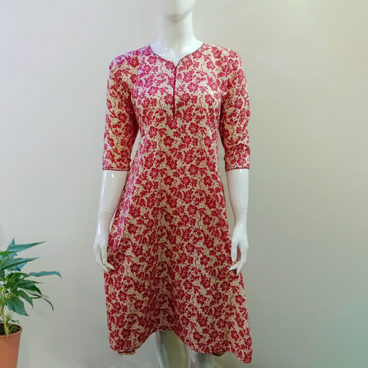 A Line Frock Kurti With Pockets