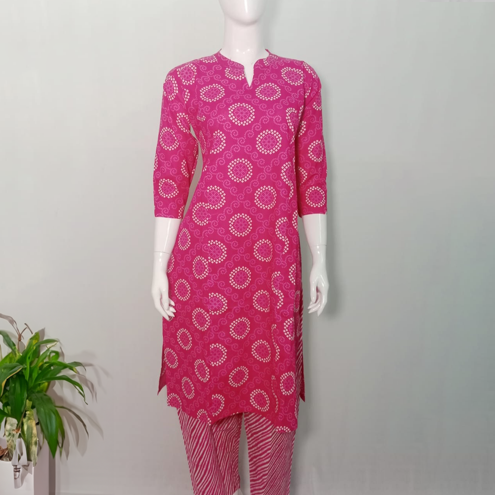 Office Wear Collar Kurti Set