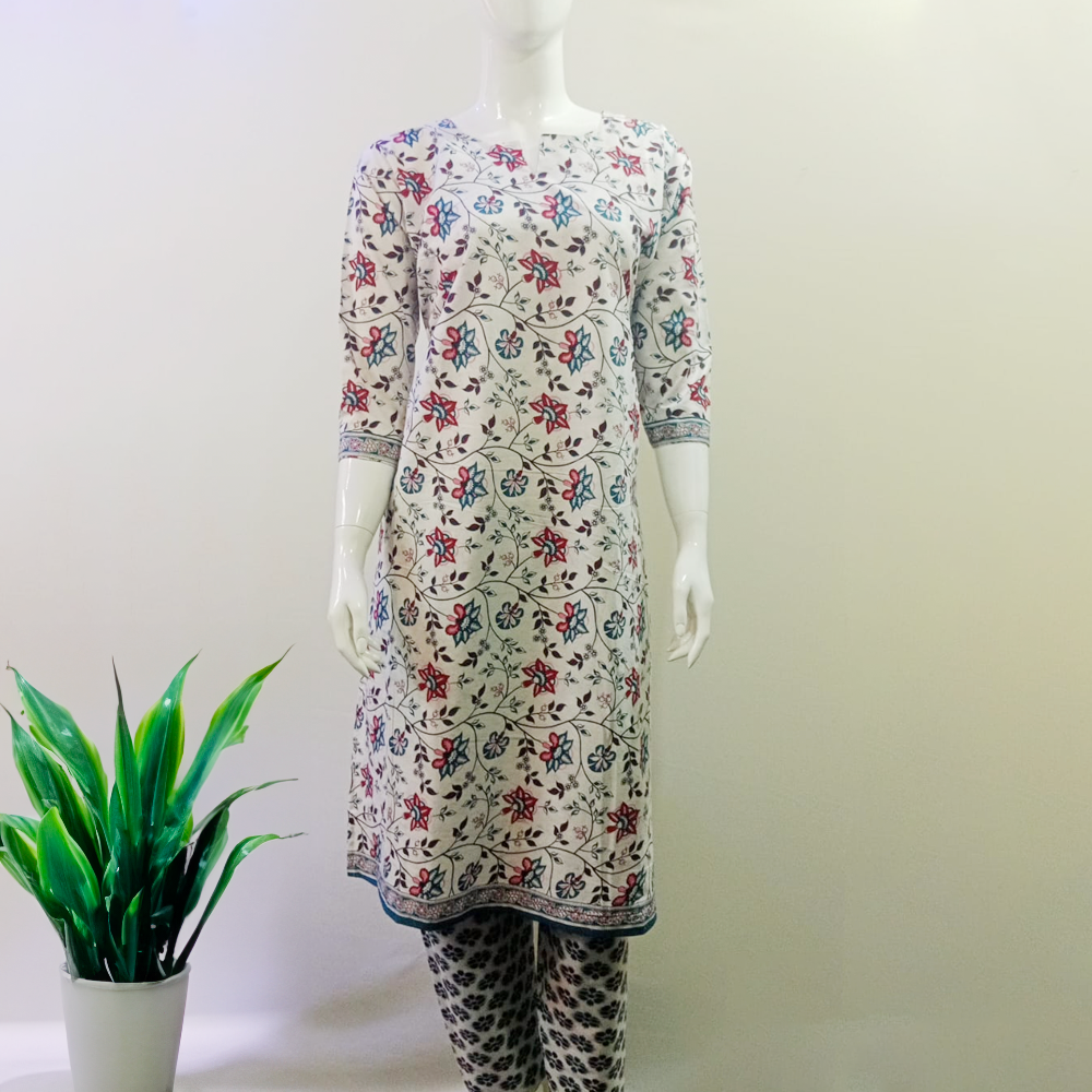 Floral Summer Comfort Kurti Set