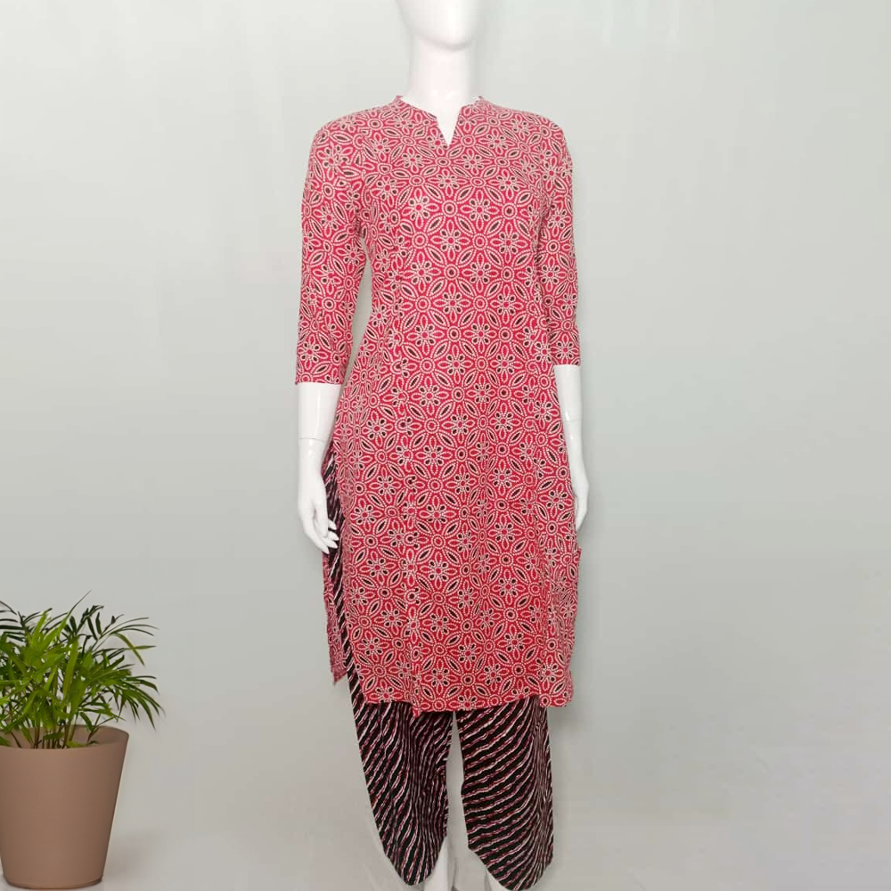 Office Wear Collar Kurti Set