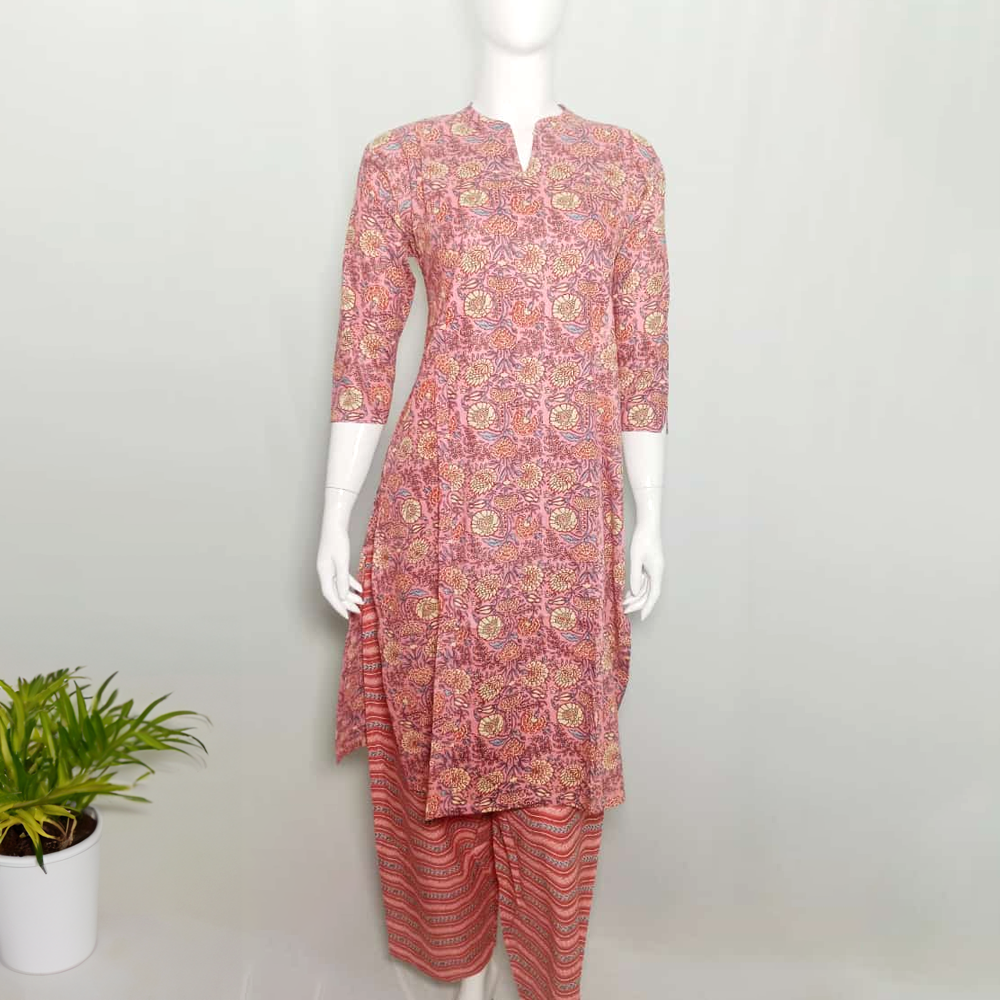 Office Wear Collar Kurti Set