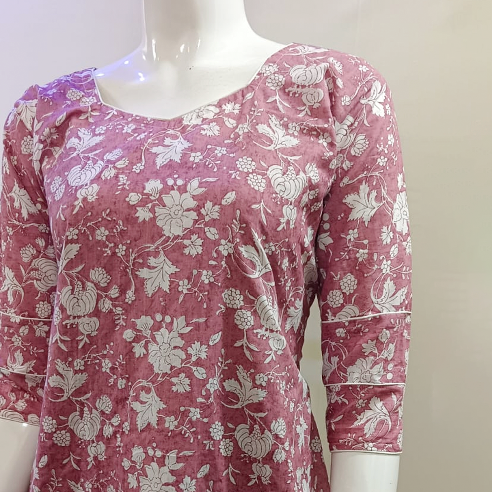 Floral Design Frock Kurti