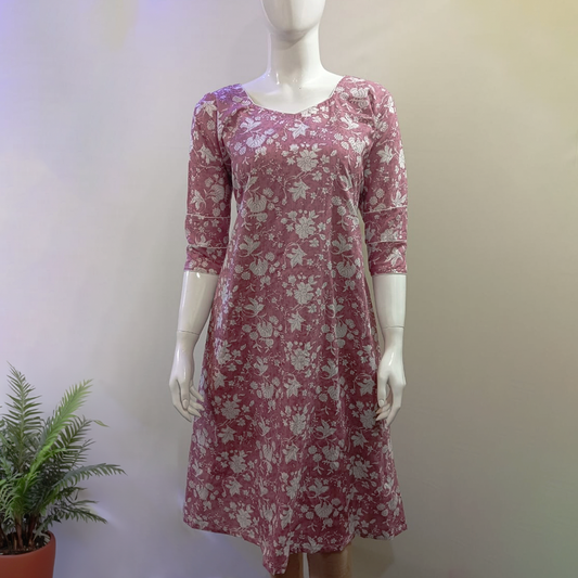 Floral Design Frock Kurti