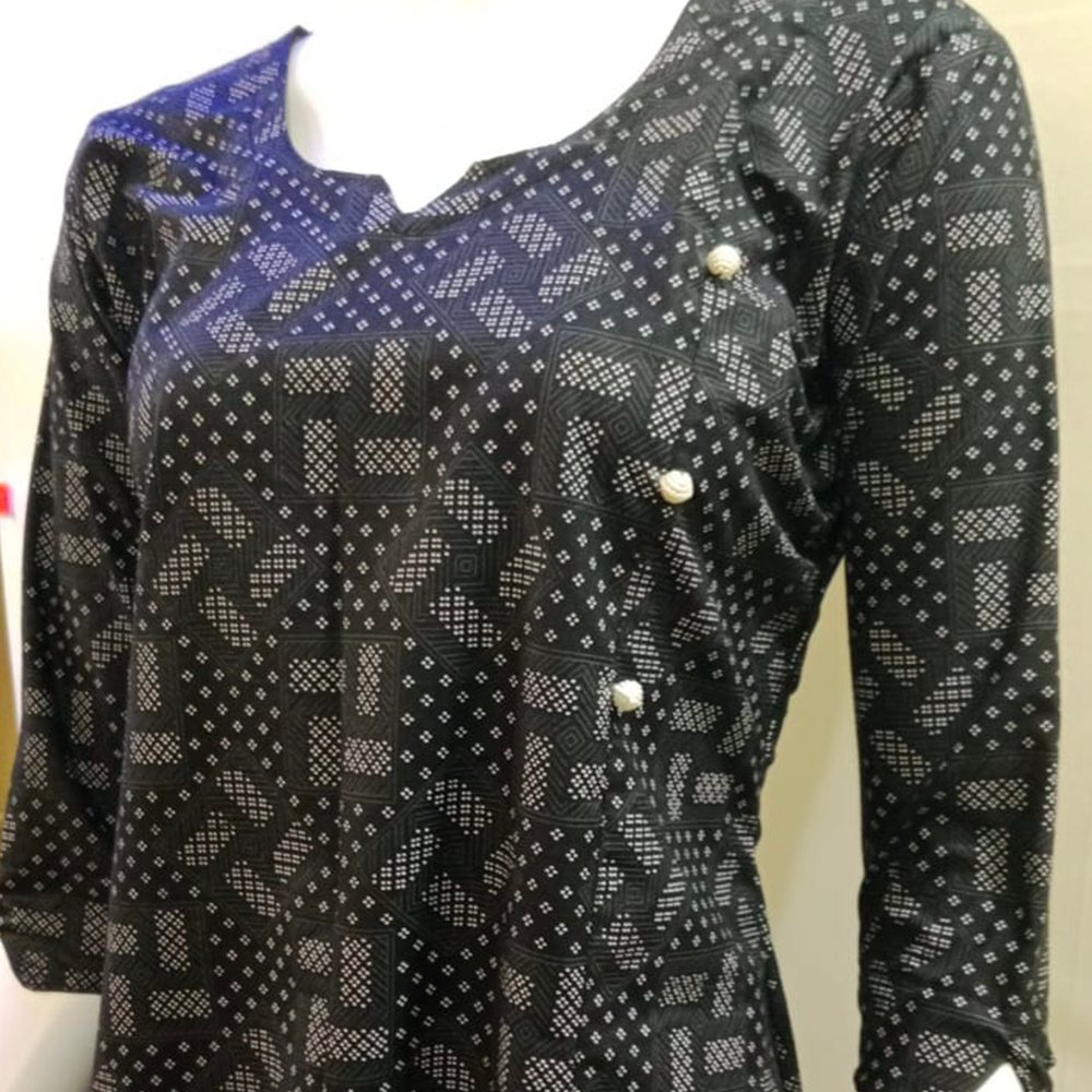 Trendy Black Cotton Kurti