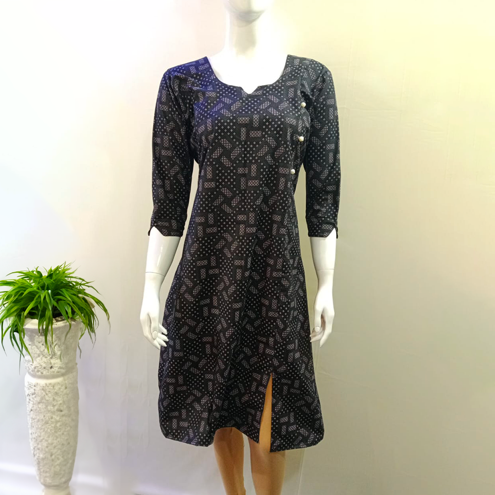 Trendy Black Cotton Kurti