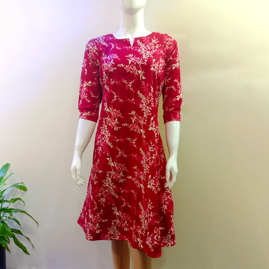 Trendy Red Kurti -Frock Model