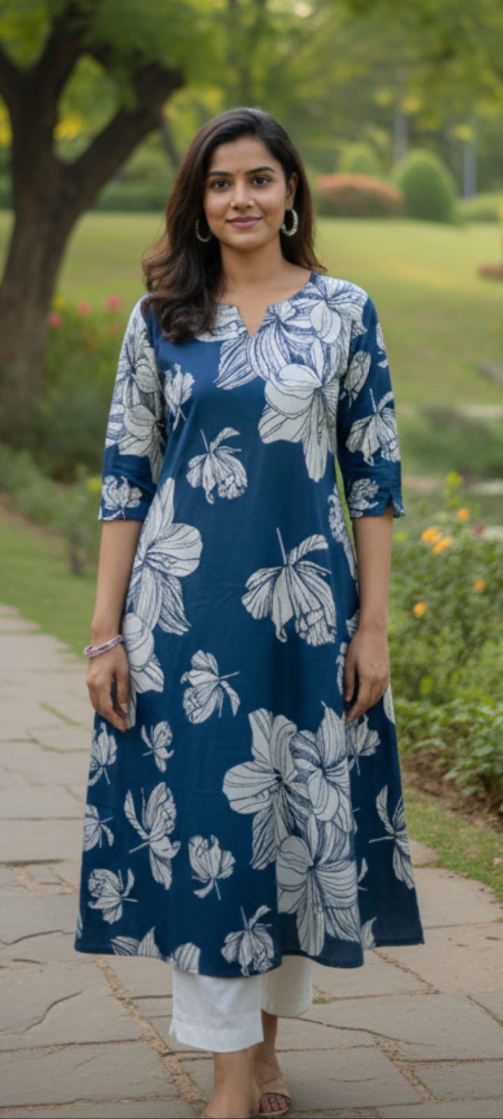 A Line Round Kurti Set