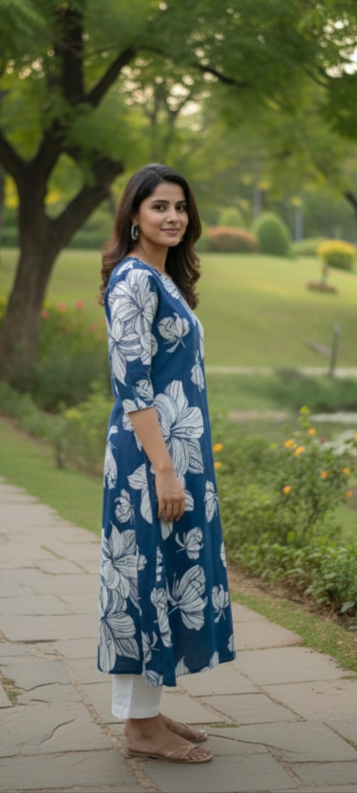 A Line Round Kurti Set