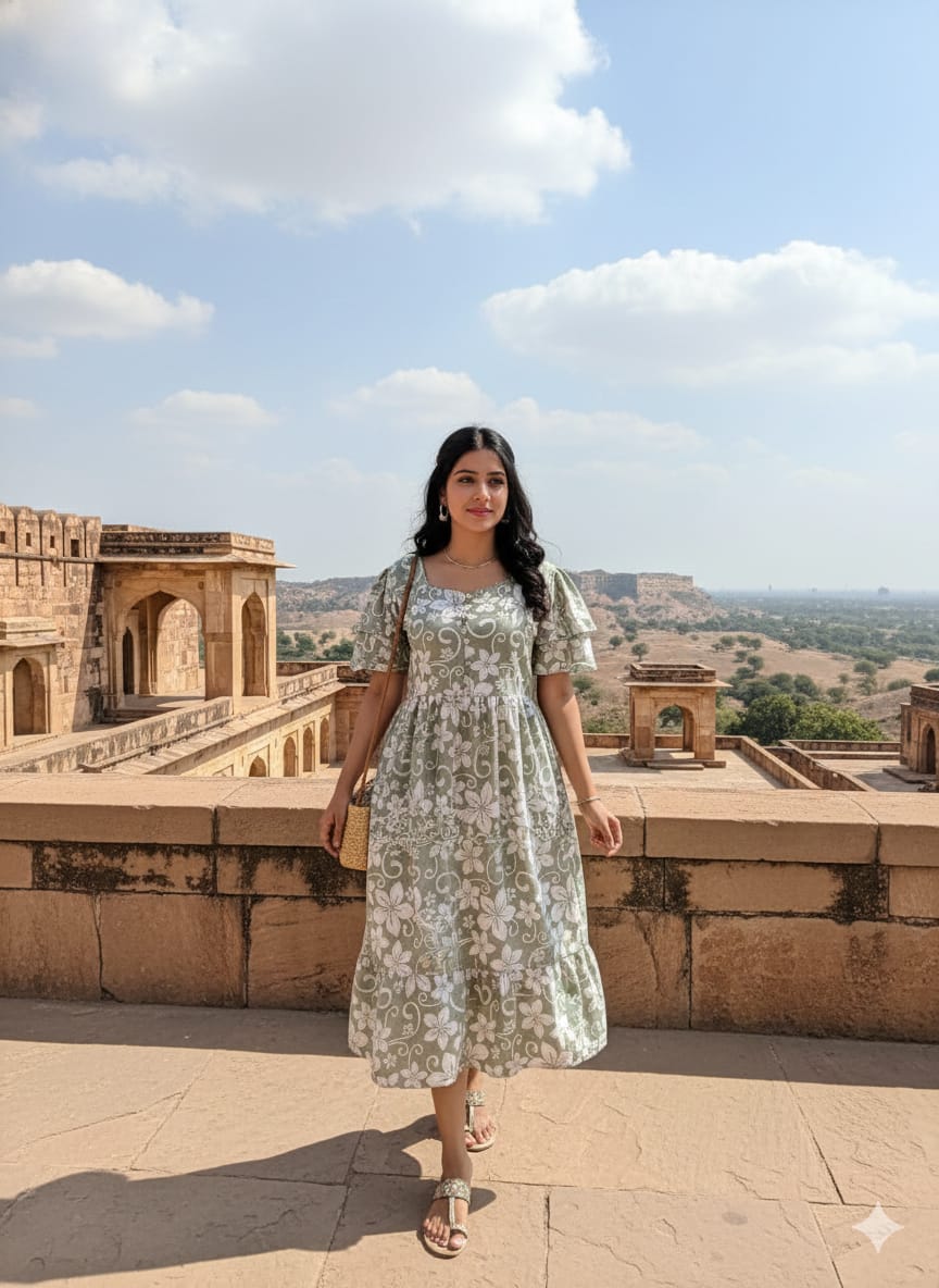 Floral Butterfly Sleeves step frocks