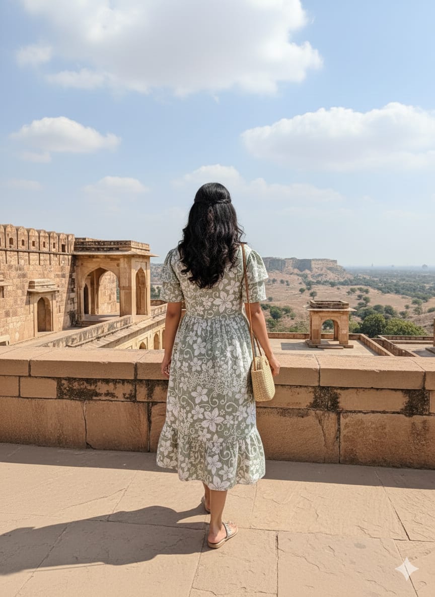 Floral Butterfly Sleeves step frocks