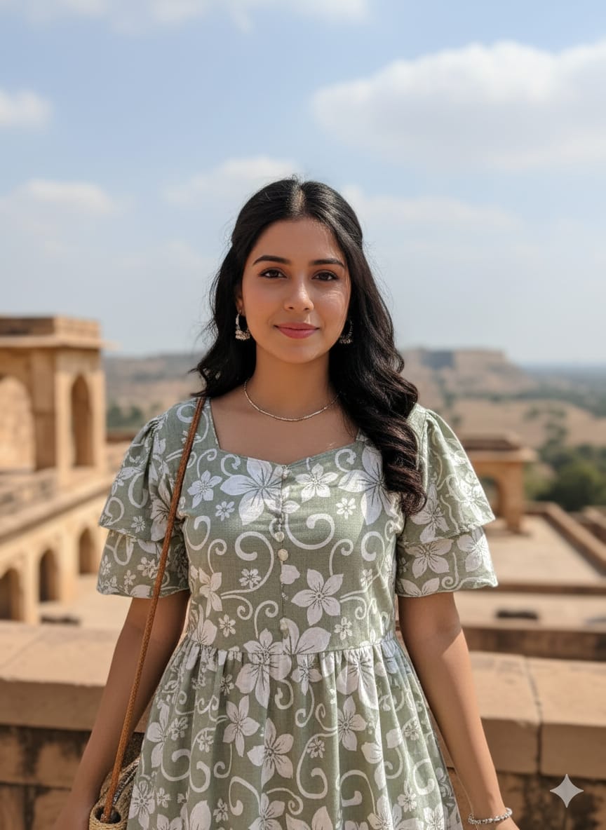 Floral Butterfly Sleeves step frocks