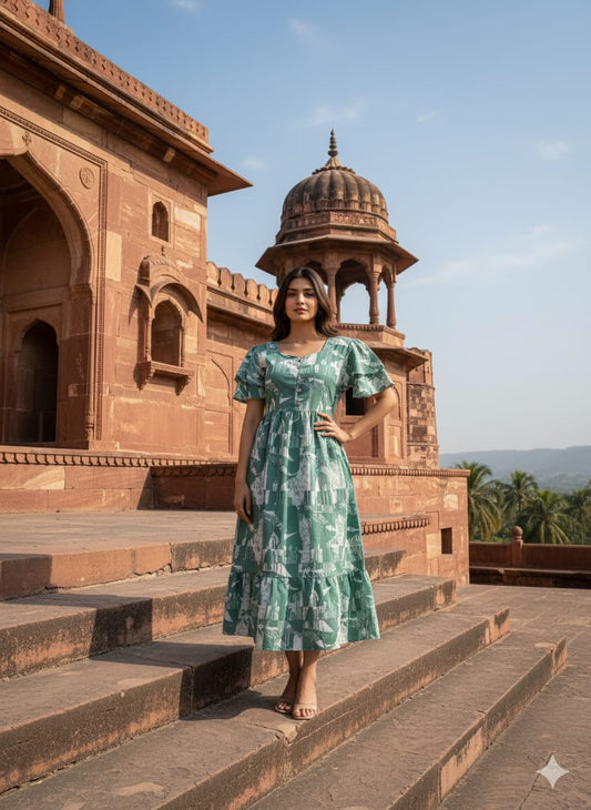 Floral Butterfly Sleeves step frocks