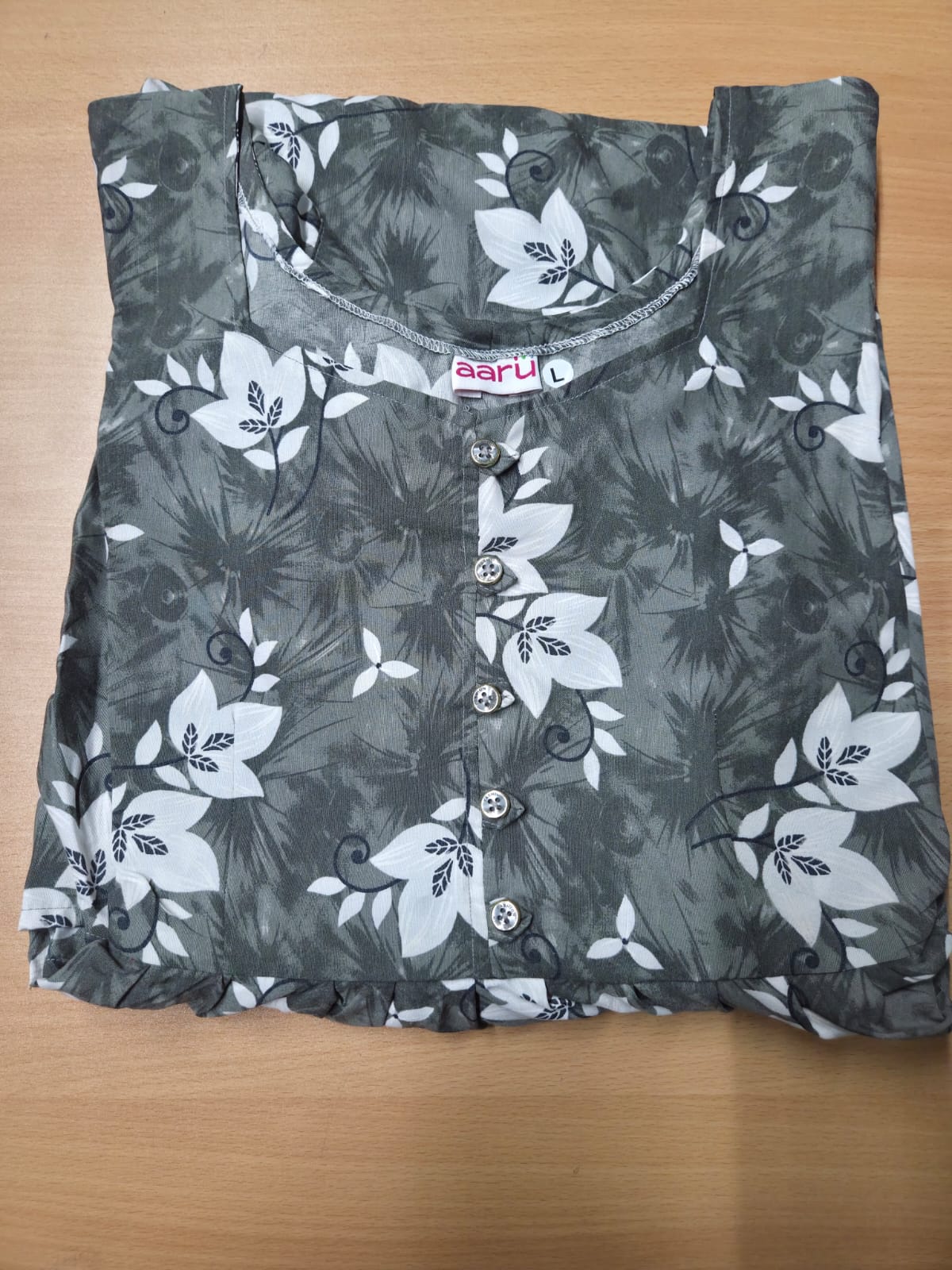 Grey Floral Butterfly Sleeves Step Frocks